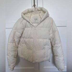 Hollister Women Off-White Puffer Jacket